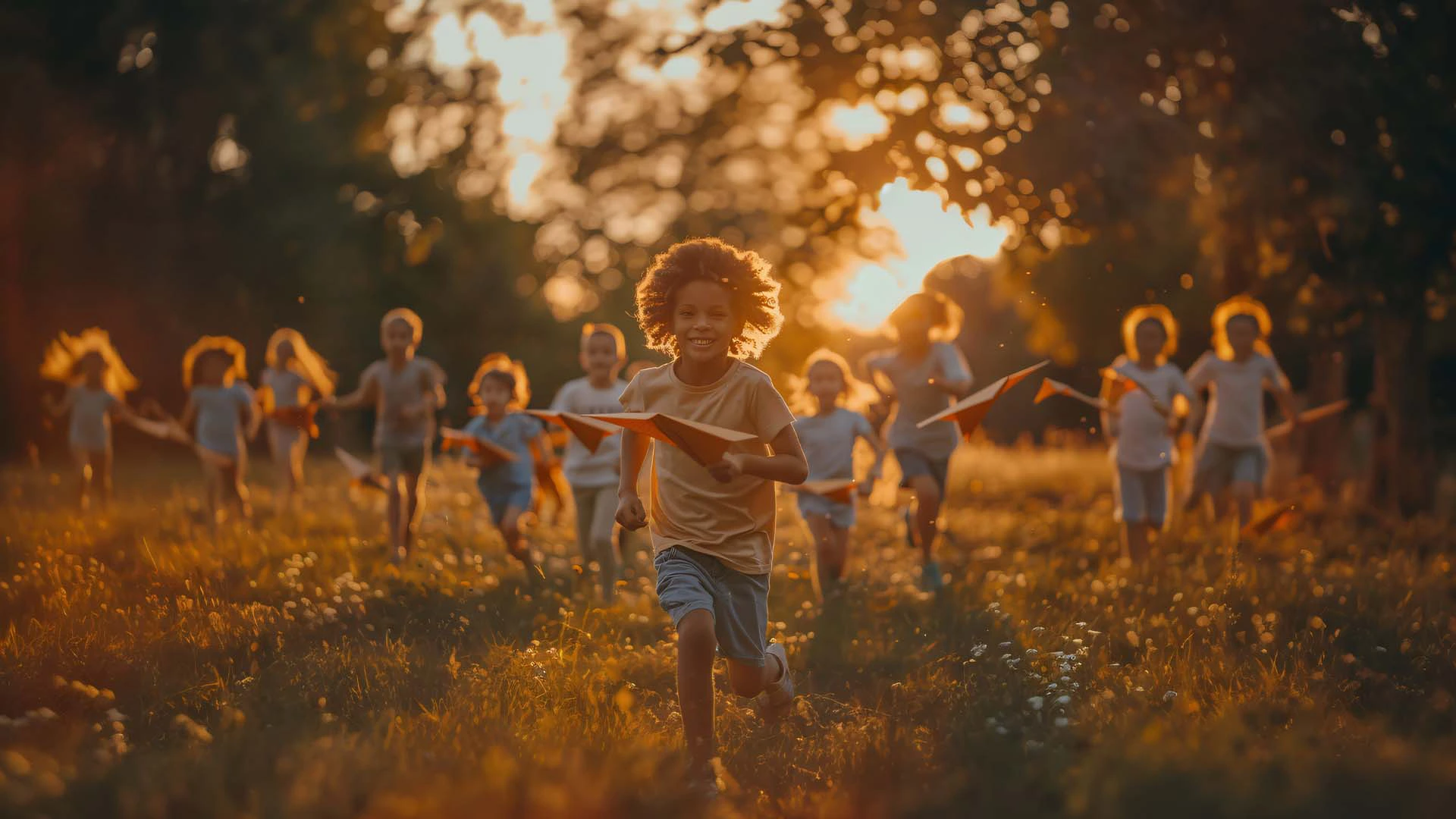 children-running-together-outdoors-at-sunset-symbolising-confidence-joy-and-emotional-wellbeing-little-lanterns